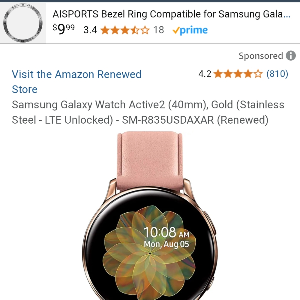 Samsung Gold Smartwatch Case for Galaxy Watch
